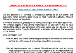 Cameron McKenzie Complaints Procedure